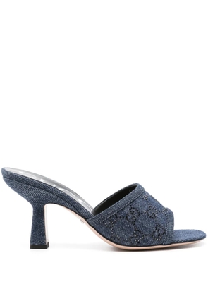 Gucci 80mm GG-monogram denim mules - Blue
