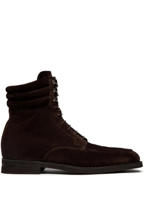 Bally lace-up suede boots - Brown