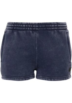 Alexander Wang embossed-logo track shorts - Blue