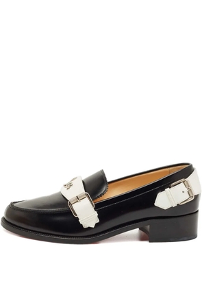Christian Louboutin Pre-Owned Monmoc buckle leather loafers - Black