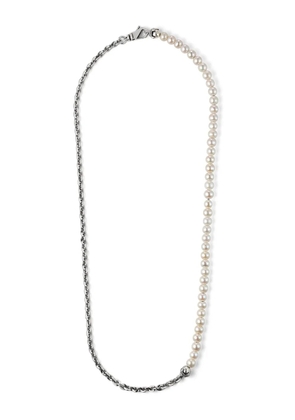 Emanuele Bicocchi Half Pearl chain necklace - Silver
