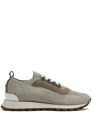 Brunello Cucinelli round-toe panelled sneakers - Neutrals
