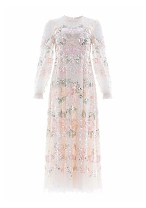 Needle & Thread Rosalie sequin-embellished long-sleeve dress - Neutrals