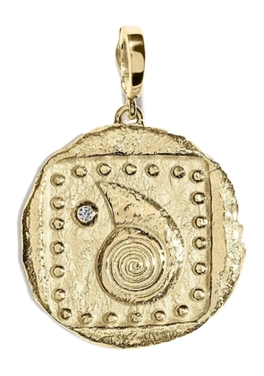 Azlee 18K yellow gold Spira Seashell diamond necklace