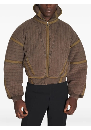 Mugler quilted panelled jacket - Brown
