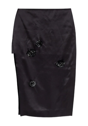Casablanca floral-detail midi skirt - Black