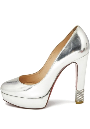 Christian Louboutin Pre-Owned crystal-embellished heeled pumps - Silver