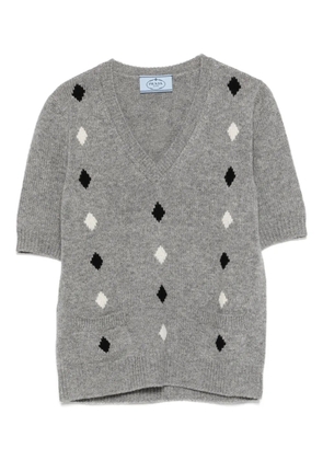 Prada V-neck T-shiry - Grey