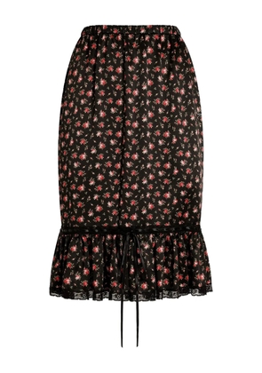 Dolce & Gabbana floral ruffled midi skirt - Black
