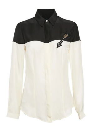 Roberto Cavalli Vintage arrow-detail two-tone shirt - White