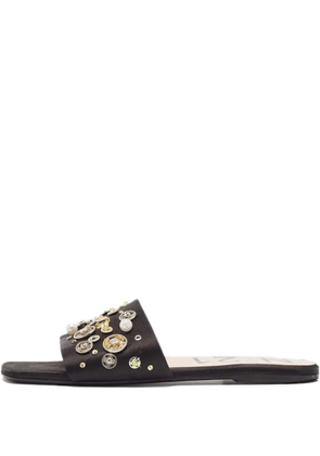 Nº21 satin embellished sandals - Black