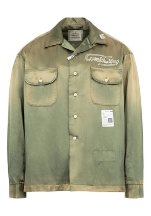 Maison MIHARA YASUHIRO Faded satin-effect long-sleeve shirt - Green