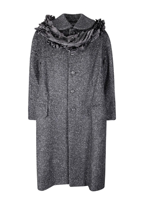 Comme Des Garçons ruffled-detail coat - Black