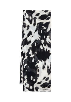 Oscar de la Renta animal-print scarf - Black