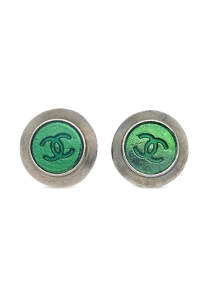 CHANEL Pre-Owned 1999 CC button earrings - Silver
