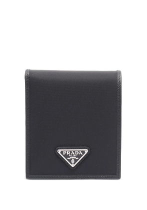 Prada Pre-Owned 2013-2025 Saffiano-Trimmed Tessuto Logo Bifold Wallet long wallets - Black