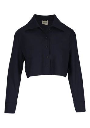 KHAITE collared cropped blouse - Blue