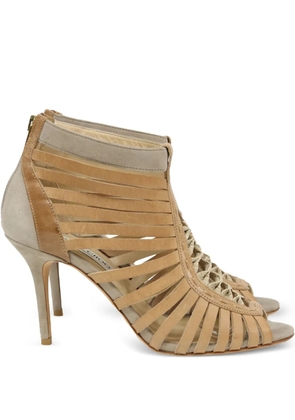 Jimmy Choo Pre-Owned 90mm gladiator multi-strap sandals - Brown