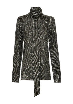 Oscar de la Renta tie-neck blouse - Black