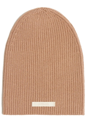 Apparis logo-patch ribbed-knit beanie - Neutrals