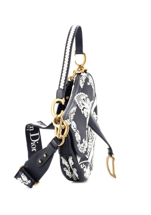 Christian Dior Pre-Owned Saddle Handbag Embroidered Calfskin Medium shoulder bag - Blue