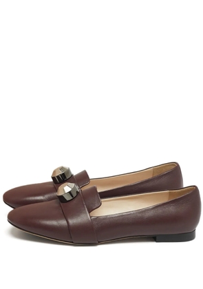 Christopher Kane leather embellished loafers - Red