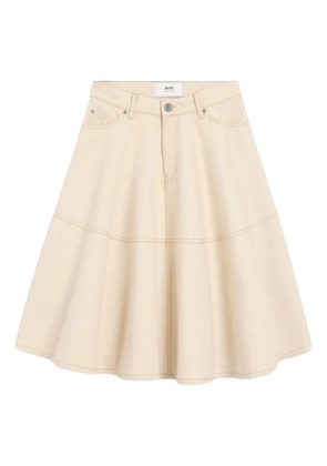 AMI Paris cotton midi skirt - Neutrals