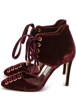 Jimmy Choo Pre-Owned lace-up round-toe pumps - Red