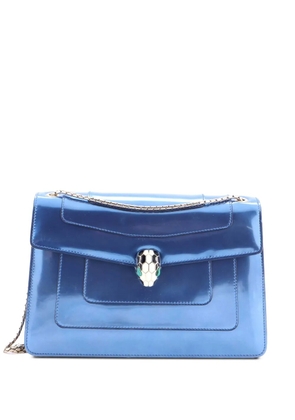 Bvlgari Pre-Owned Serpenti Forever Metallic Leather Medium shoulder bag - Blue