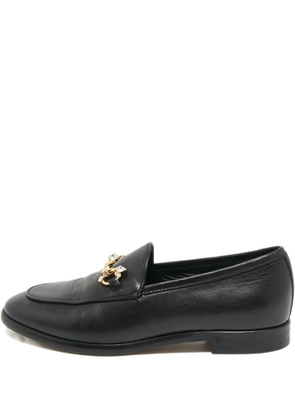 Gucci Pre-Owned leather embellished loafers - Black
