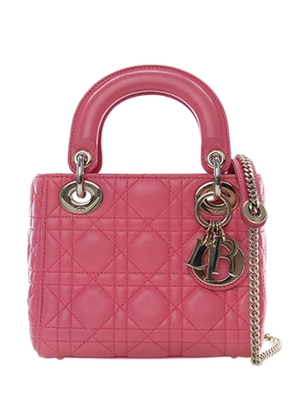 Christian Dior Pre-Owned 2018 Mini Lambskin Cannage Lady Dior satchel - Pink
