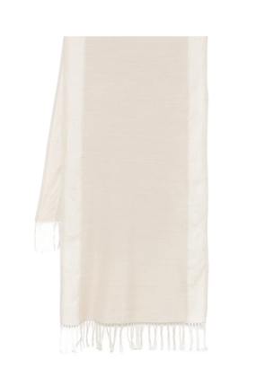 Eleventy logo-jacquard scarf - Neutrals