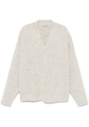 Fear Of God logo-appliqué V-neck sweater - White