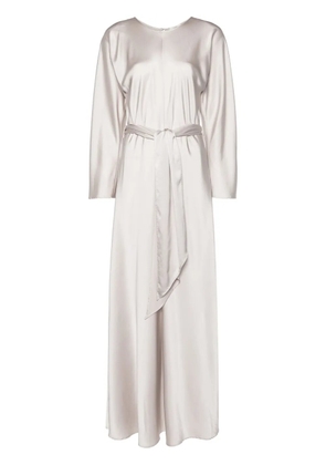 Forte Forte belted satin maxi dress - Neutrals