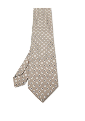 Ermenegildo Zegna Vintage floral-pattern silk tie - Neutrals