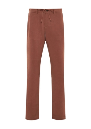 Canali drawstring straight-leg trousers - Brown