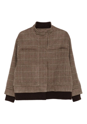 BOMPARD houndstooth ribbed bomber jacket - Brown