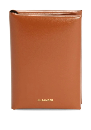 Jil Sander embossed logo folded passport holder - Brown
