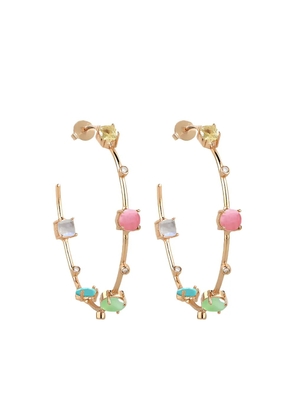 ATELIER MON stone hoop earrings - Gold