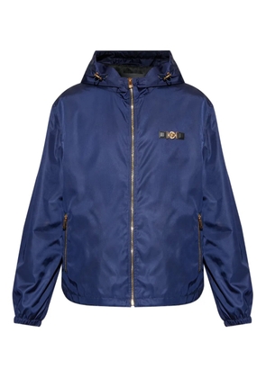 Versace hooded zip-up bomber jacket - Blue