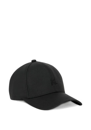 Karl Lagerfeld embroidered-logo leather cap - Black