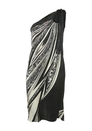 Just Cavalli abstract-print one-shoulder dress - Black