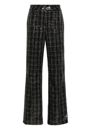 Genny sequinned plaid trousers - Black