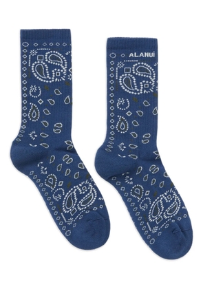 Alanui paisley bandana socks - Blue