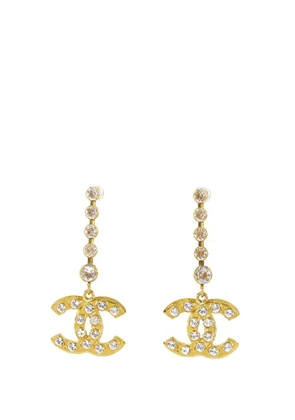 CHANEL Pre-Owned 2020 Gold Plated CC Crystal Drop Earrings costume earrings