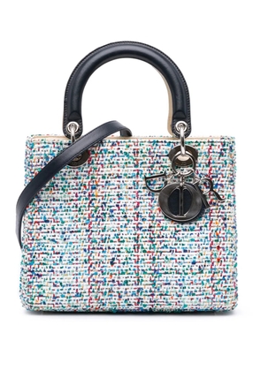 Christian Dior Pre-Owned 2014 Medium Tweed Lady Dior satchel - Blue
