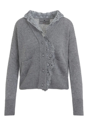 Ermanno Scervino lace-trimmed cardigan - Grey