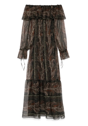 Saint Laurent paisley muslin maxi dress - Black