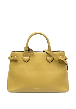 Burberry Pre-Owned 2000-2017 Medium Leather and House Check Banner satchel - Yellow