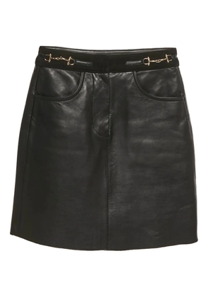 Maje embellished waistband leather skirt - Black